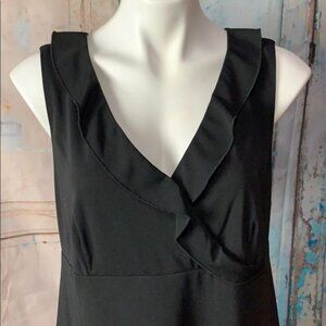 Nicole Miller A Pea In The Pod Maternity Dress Black Sleeveless Ruffle Neckline